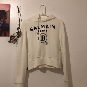 BALMAIN CROPPED HOODIE